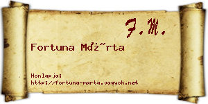 Fortuna Márta névjegykártya