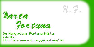 marta fortuna business card
